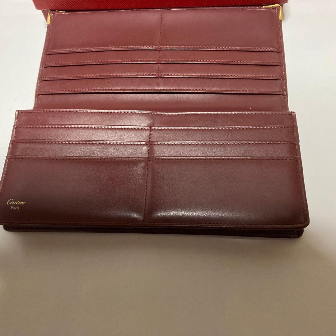 Cartier バーガンディレザー長財布