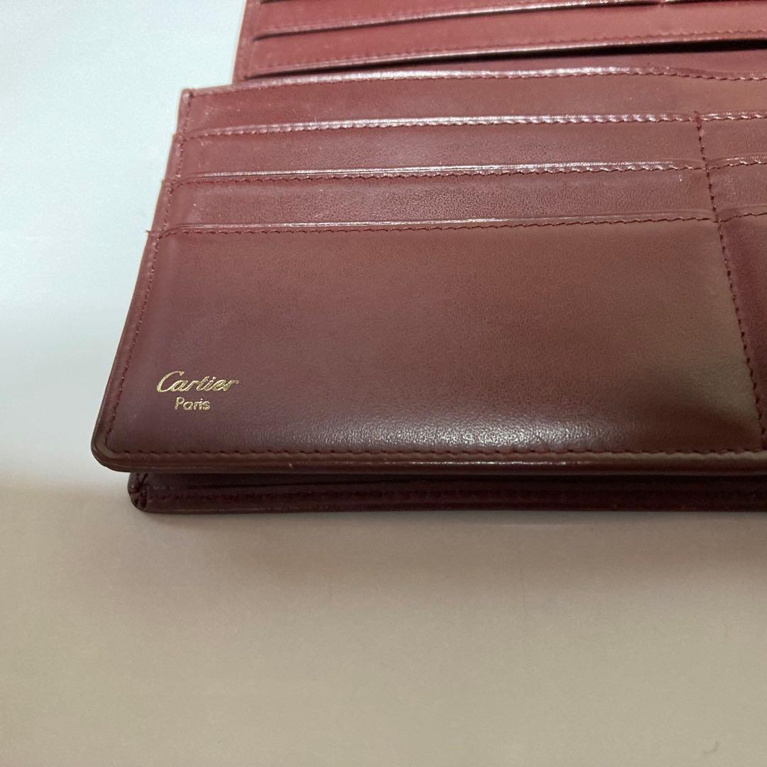 Cartier バーガンディレザー長財布