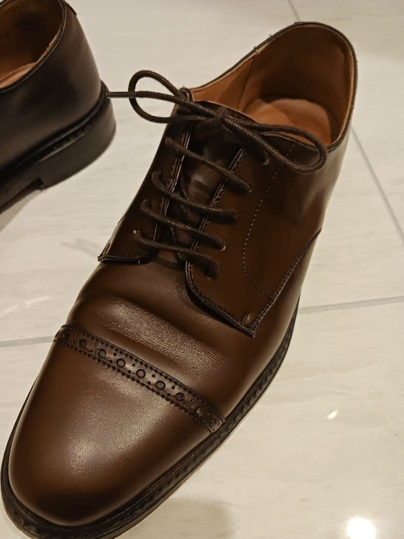 ダークブラウン レザー ビジネスシューズ