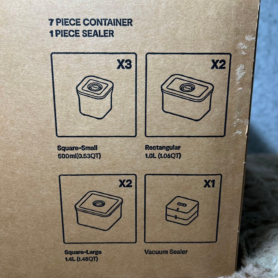 VAKUEN プレミアム真空保存容器&全自動食品シーラー機 ショート8点セット