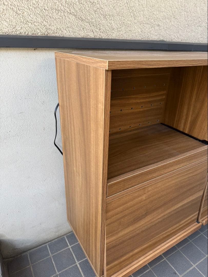 トニー　幅81 フラップ扉付き木製レンジ台　レンジボード　食器棚