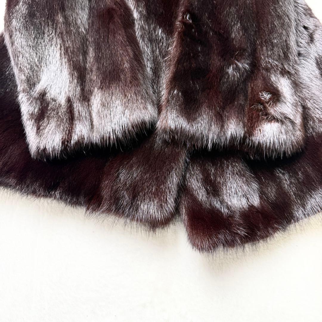 サガミンク 2225 毛皮 リアルファーコート ダークブラウン 金サガ