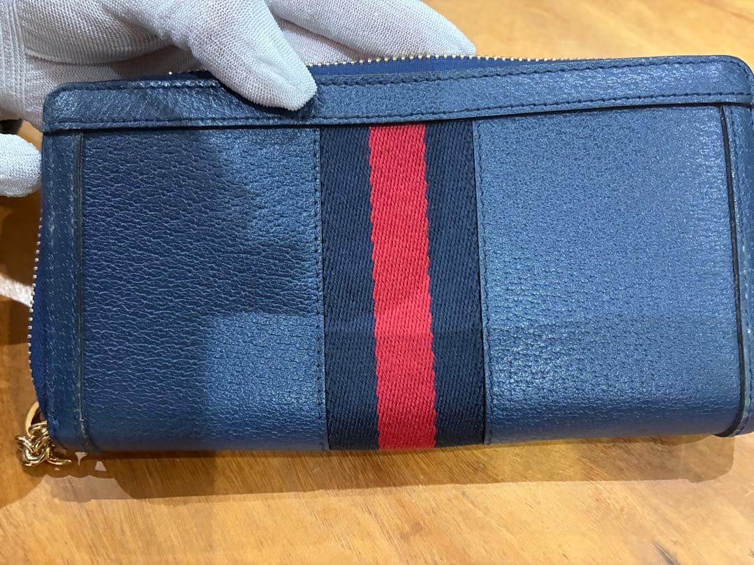 GUCCI ネイビー 長財布 GGロゴ