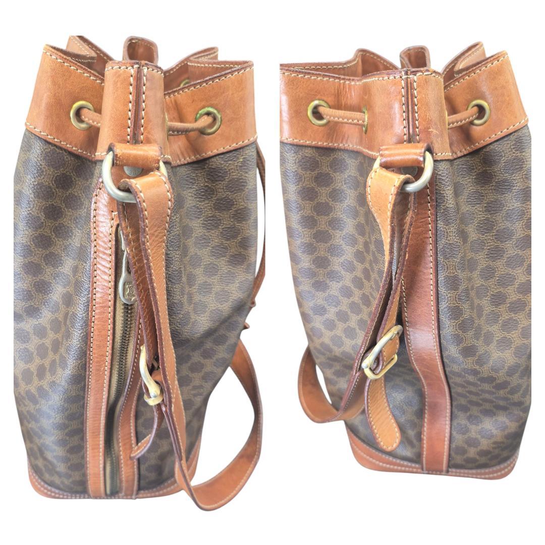 CELINE　セリーヌショルダーバック　巾着型　マカダム柄