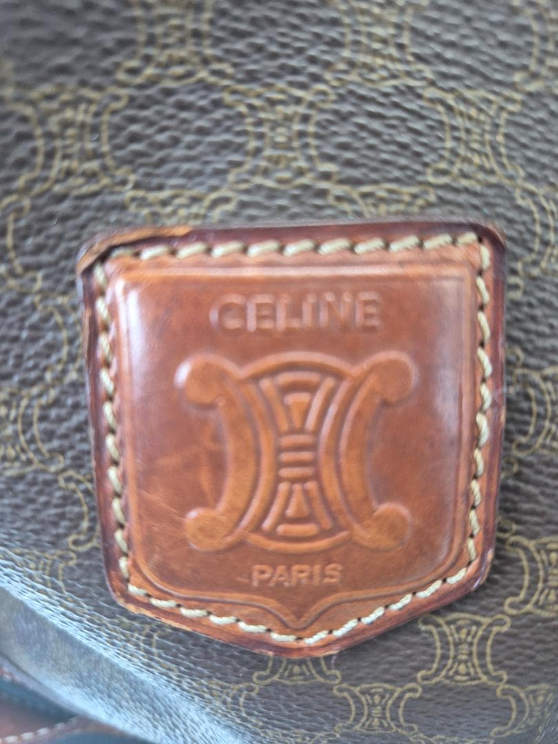 CELINE　セリーヌショルダーバック　巾着型　マカダム柄