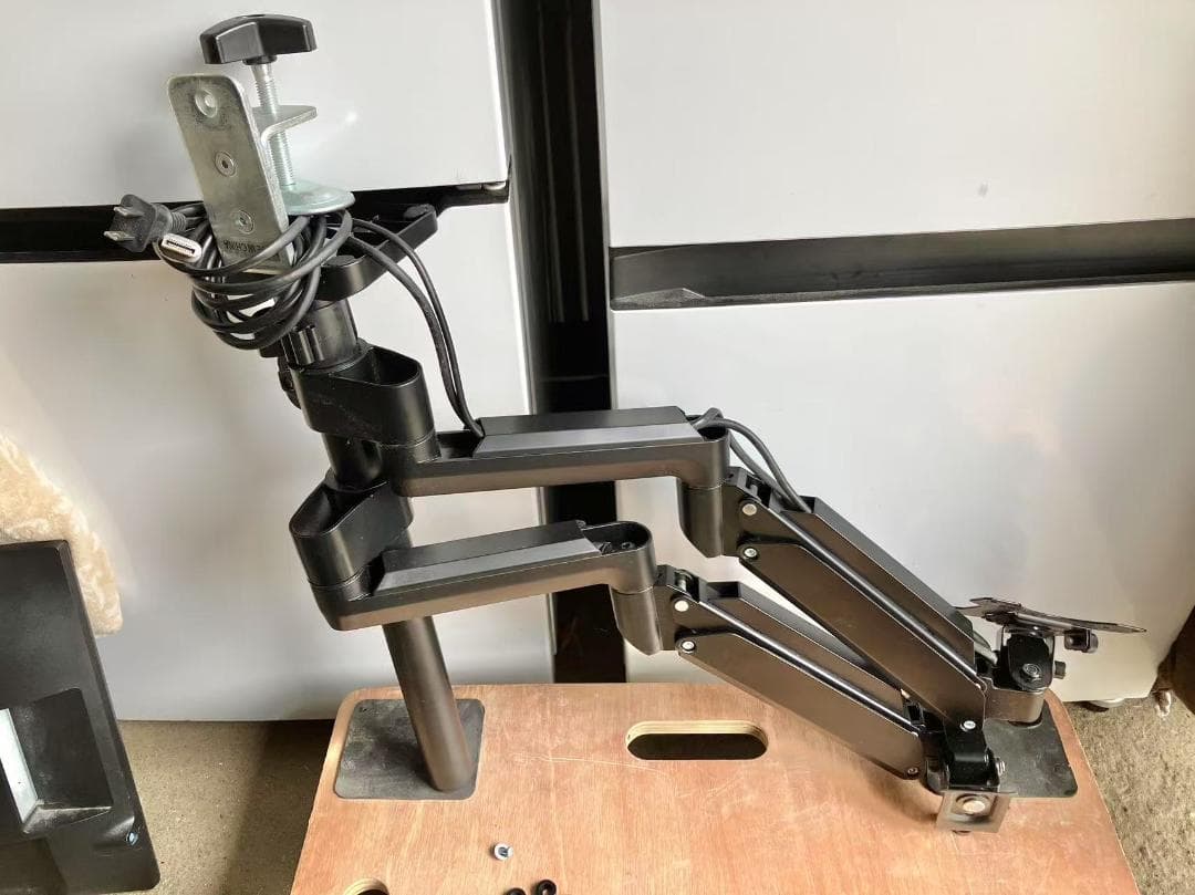 JC106-双 IODATA KH245V ブラック、モニター用ダブルアーム付