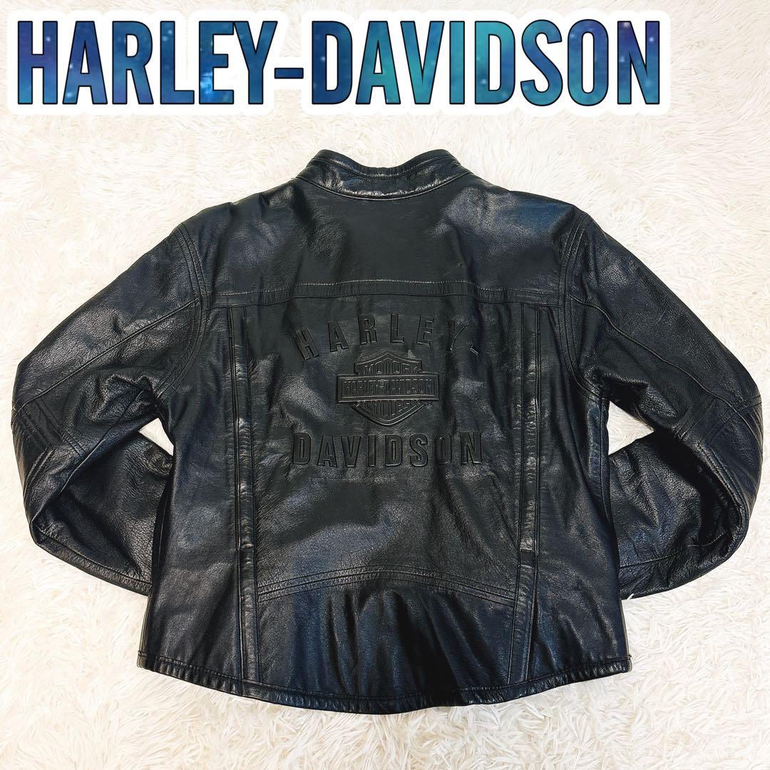✨美品✨ ハーレーダビッドソン シングルライダース レザージャケット 立体ロゴ