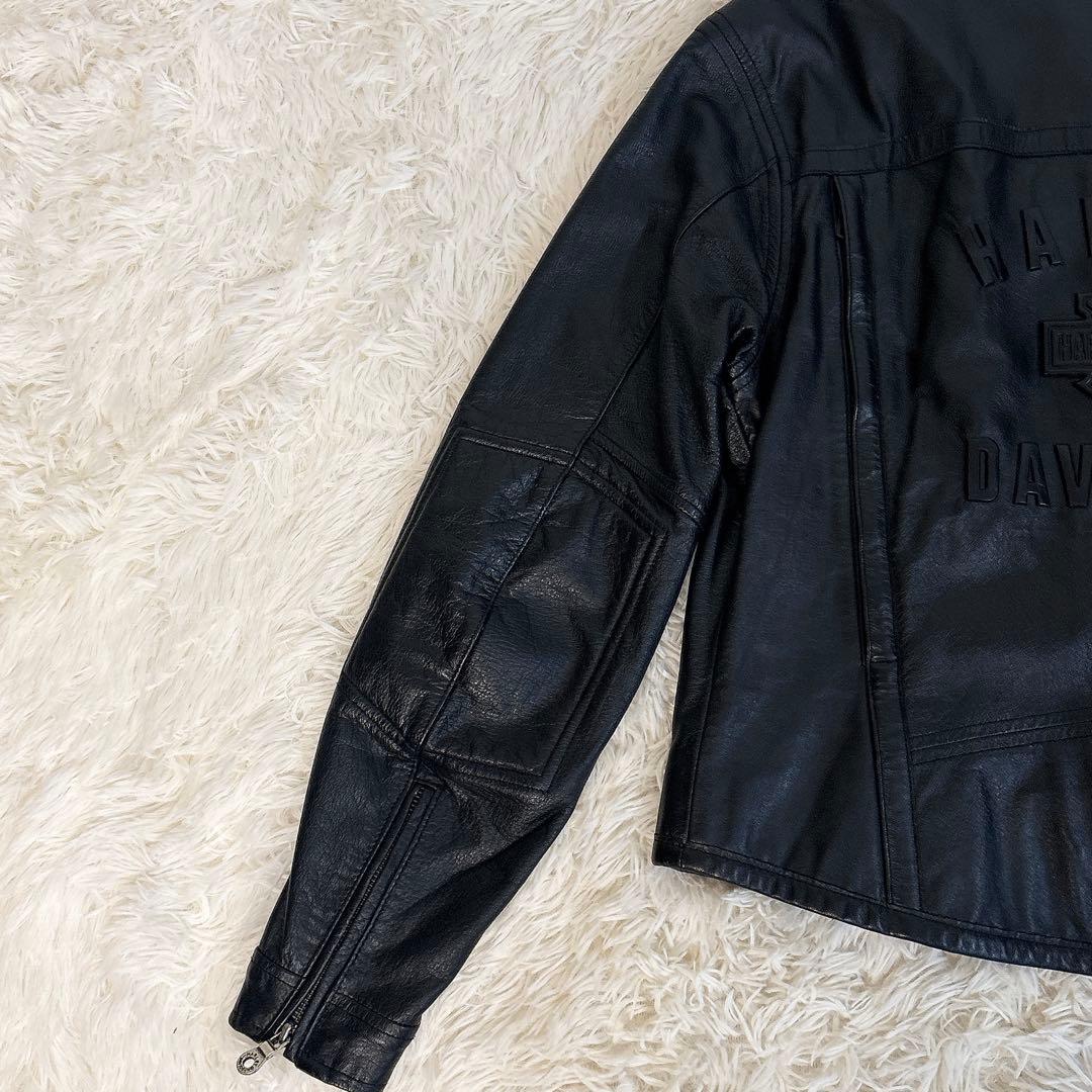 ✨美品✨ ハーレーダビッドソン シングルライダース レザージャケット 立体ロゴ
