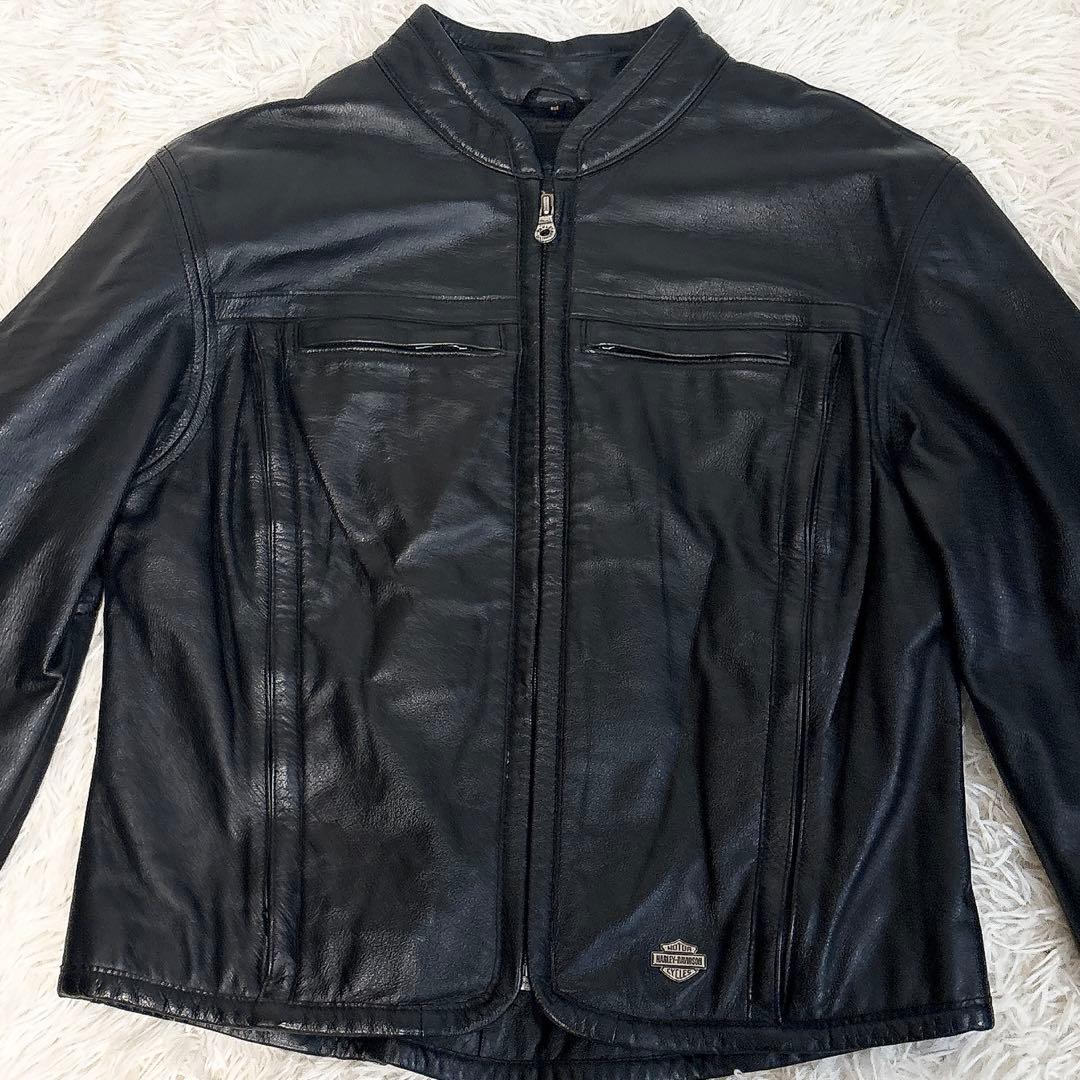 ✨美品✨ ハーレーダビッドソン シングルライダース レザージャケット 立体ロゴ