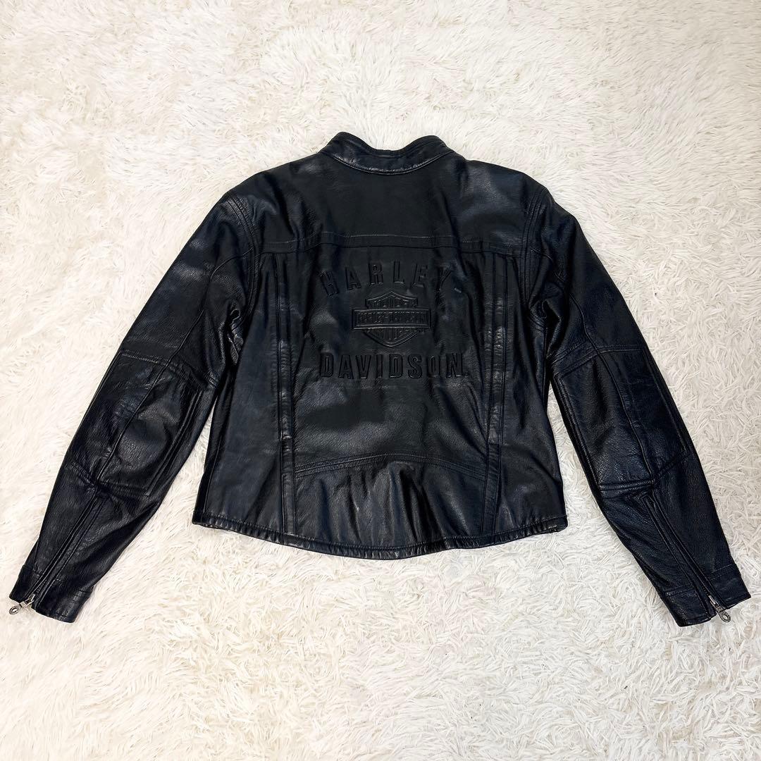 ✨美品✨ ハーレーダビッドソン シングルライダース レザージャケット 立体ロゴ