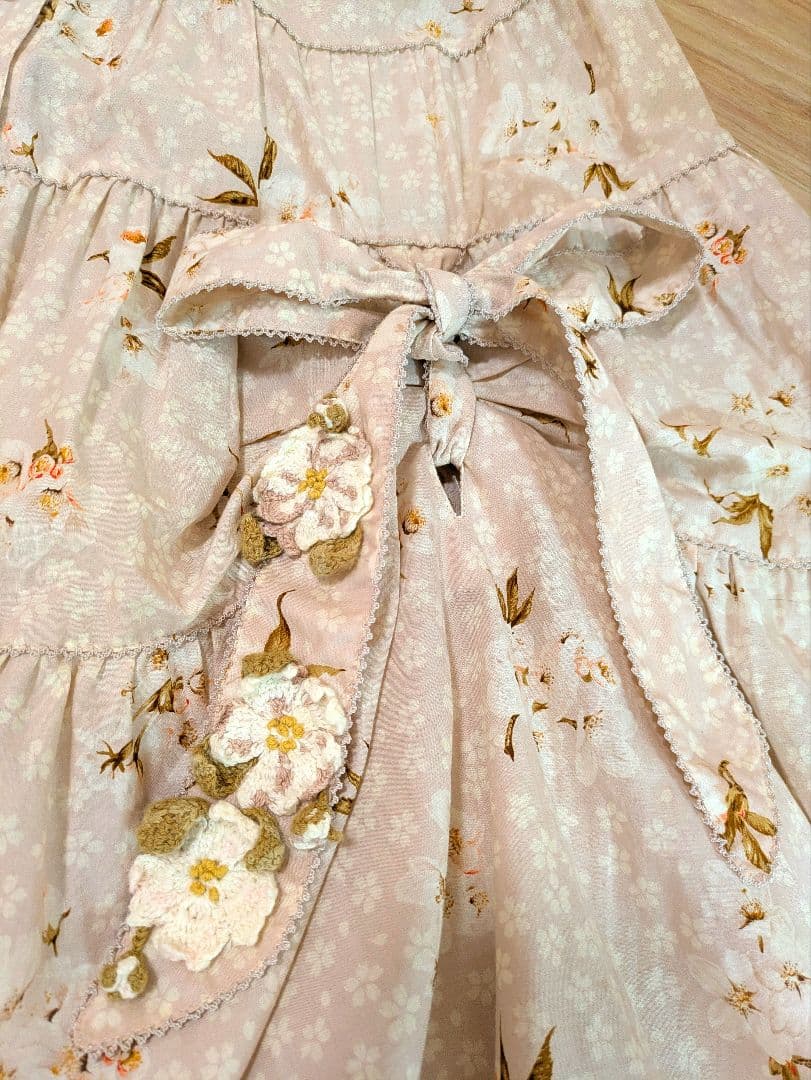 2011年さくらプリントワンピース たくし上げ ロング 前開き 桜 SAKURA