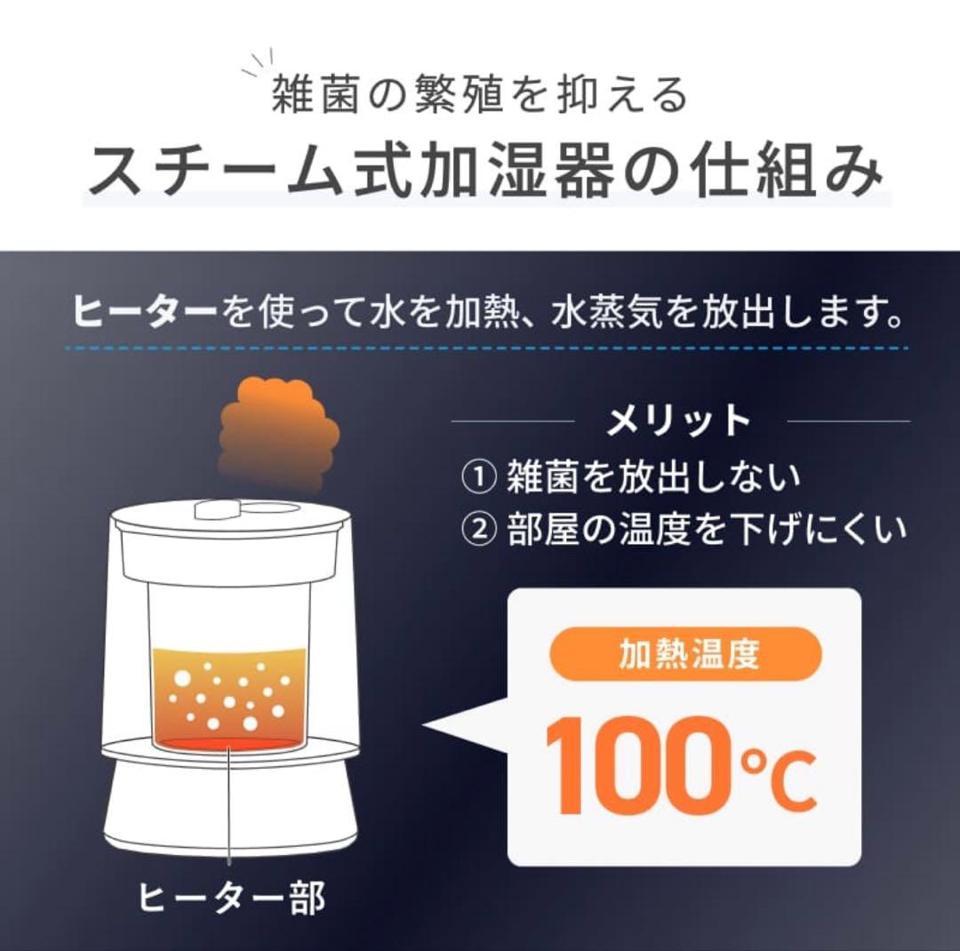 QUADS アイボリー GLASS ガラススチーム加湿器