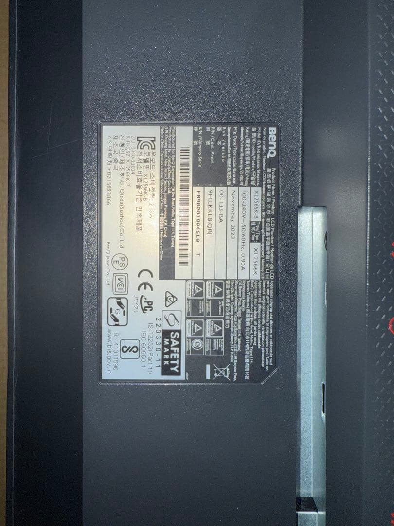 BenQ XL2566K ゲーミングモニター本体