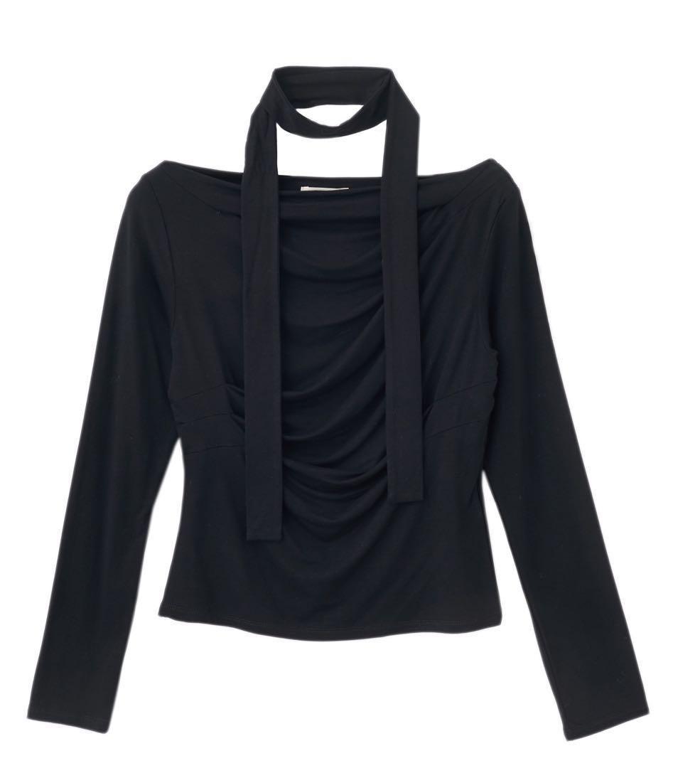 ココディール ボウタイ付き2WAYタックプルオーバー