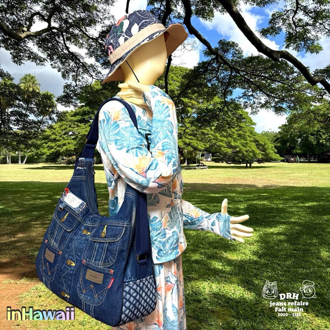 デニムリメイクバッグ 多機能性 Lサイズ