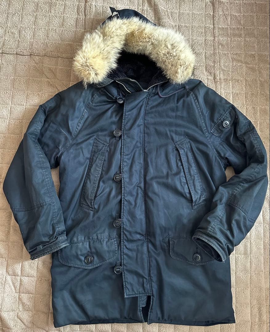 OLD supreme N3B ファー付きミリタリージャケット ネイビー L