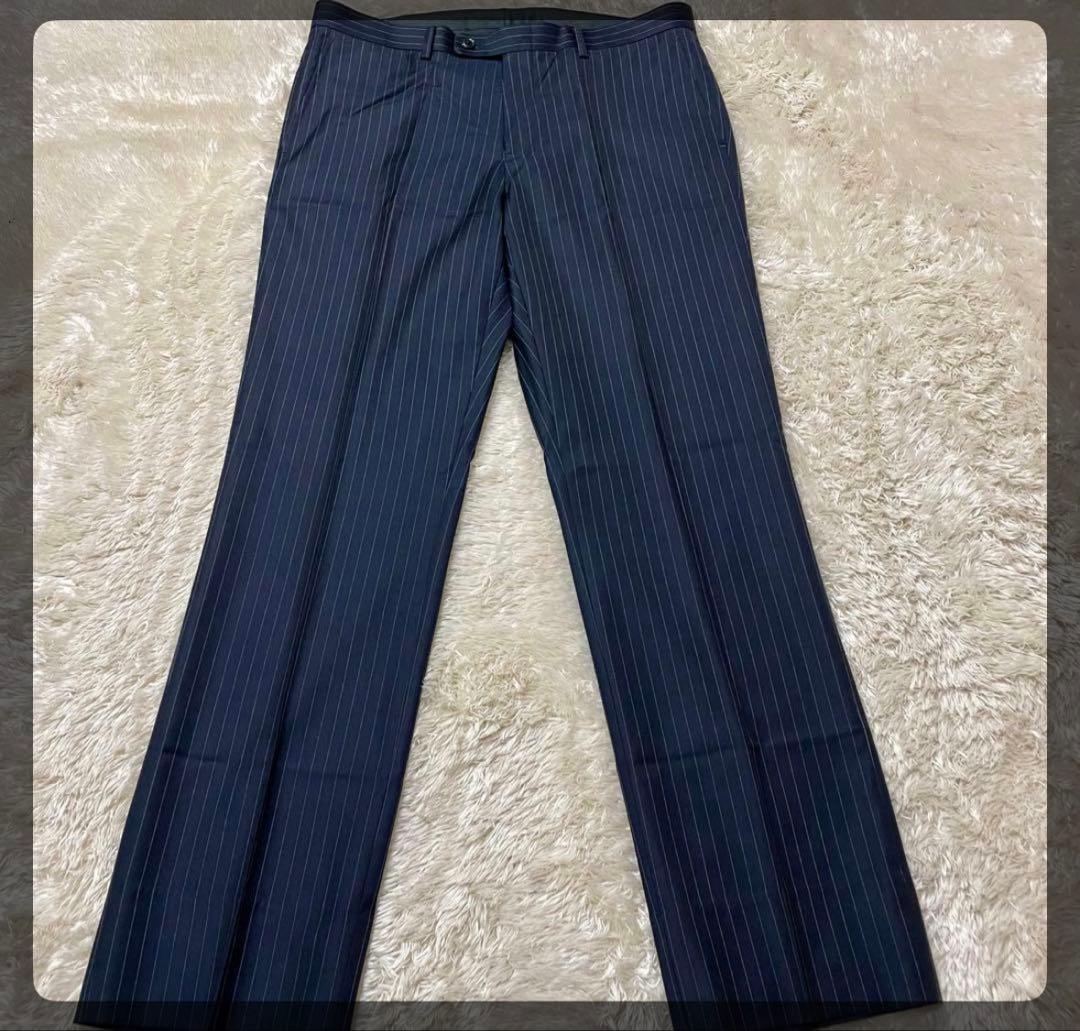 Loro Piana ネイビー ストライプ ビジネススーツ