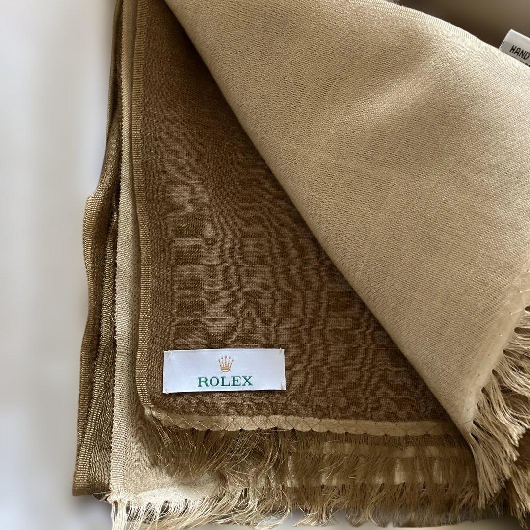 ROLEX ストールカシミア70% シルク30%秋色