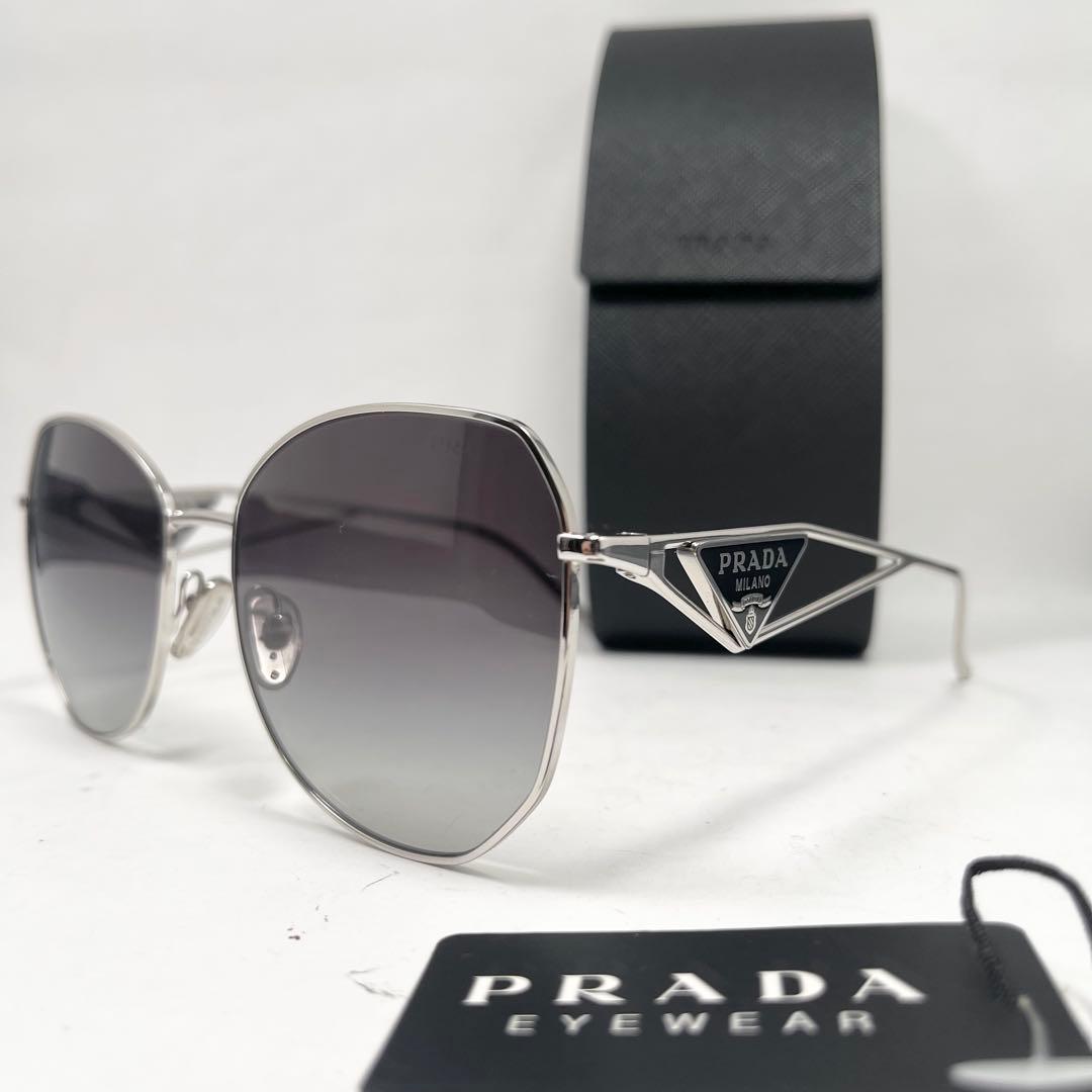 【極美品】PRADA サングラス 三角ロゴ SPR57Y 57□18 ケース付き