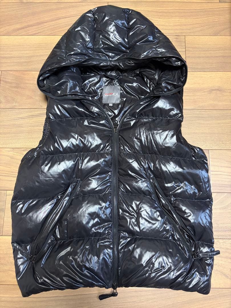 DUVETICA フード付きダウンベスト 50 黒