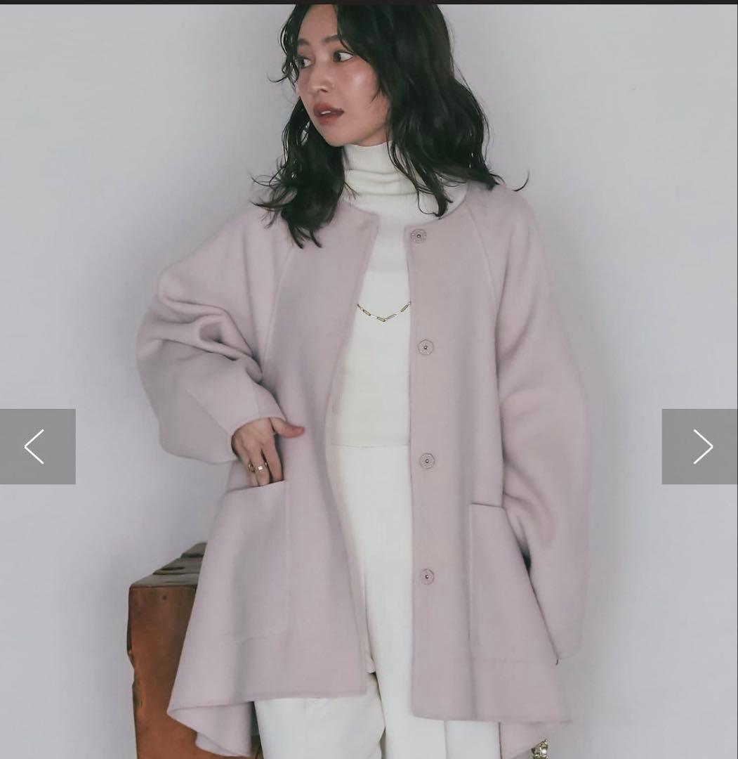 ラブティックボンボン　ライトラグランフレアコート　ピンク