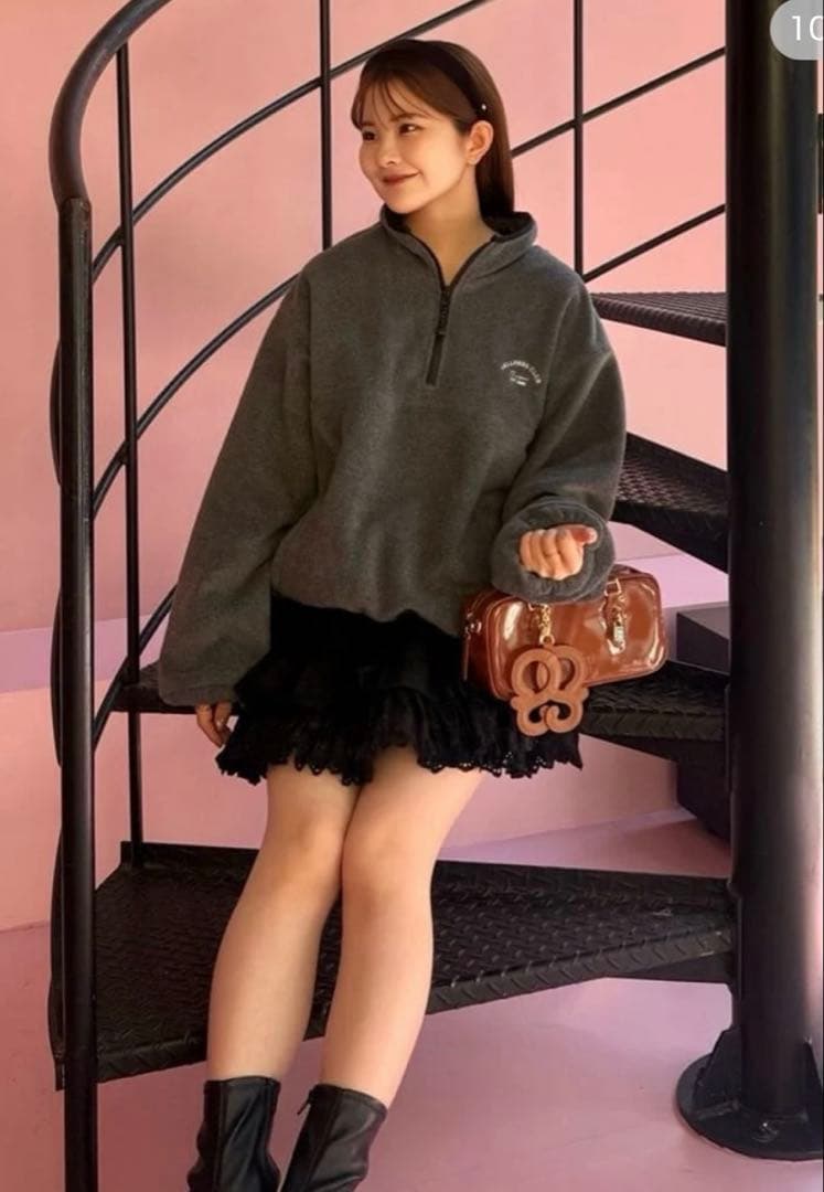 SNIDEL ハーフジッププルオーバー　GY