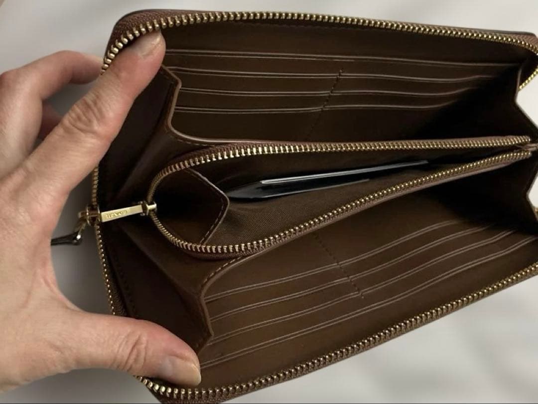 coach シグネチャー×レザー茶色