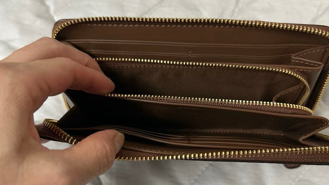 coach シグネチャー×レザー茶色