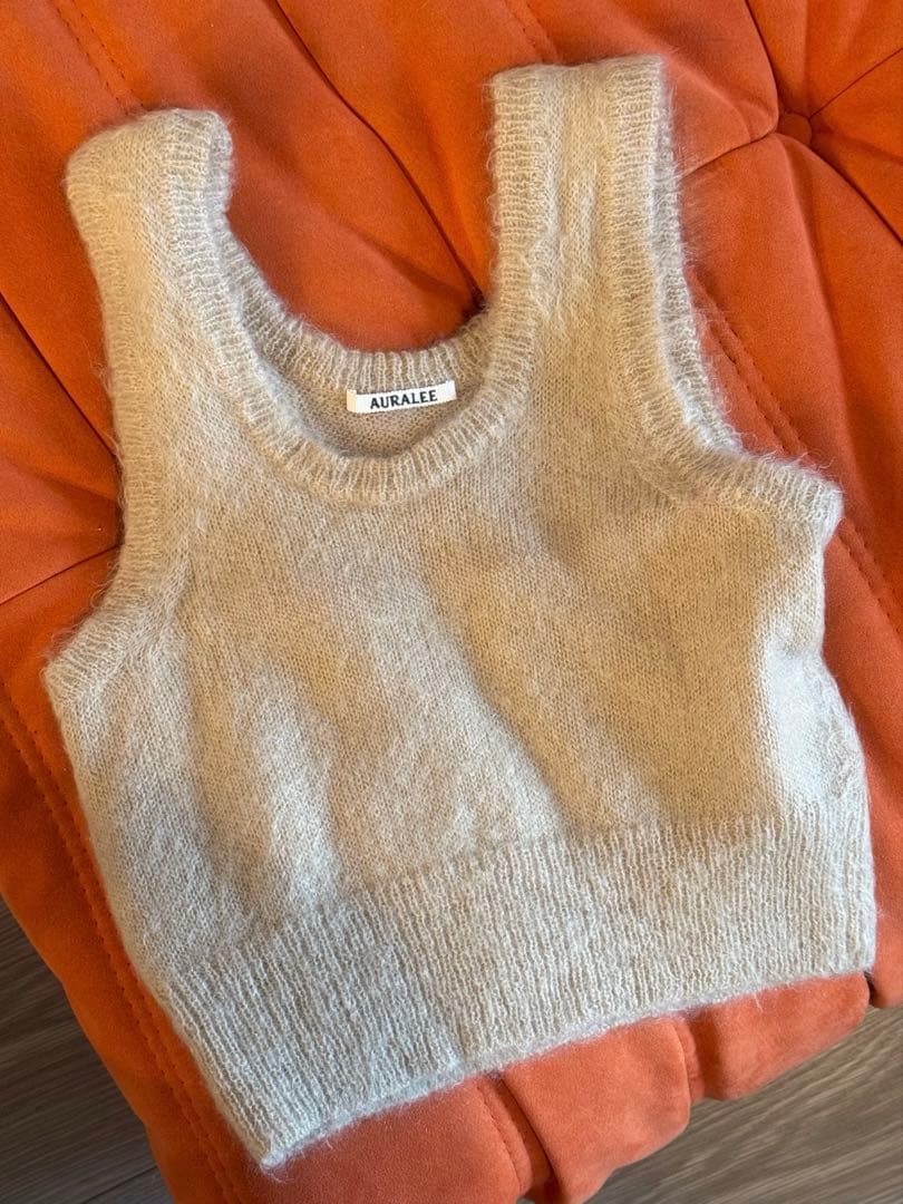 トップス AURALEE MOHAIR KNIT TANK