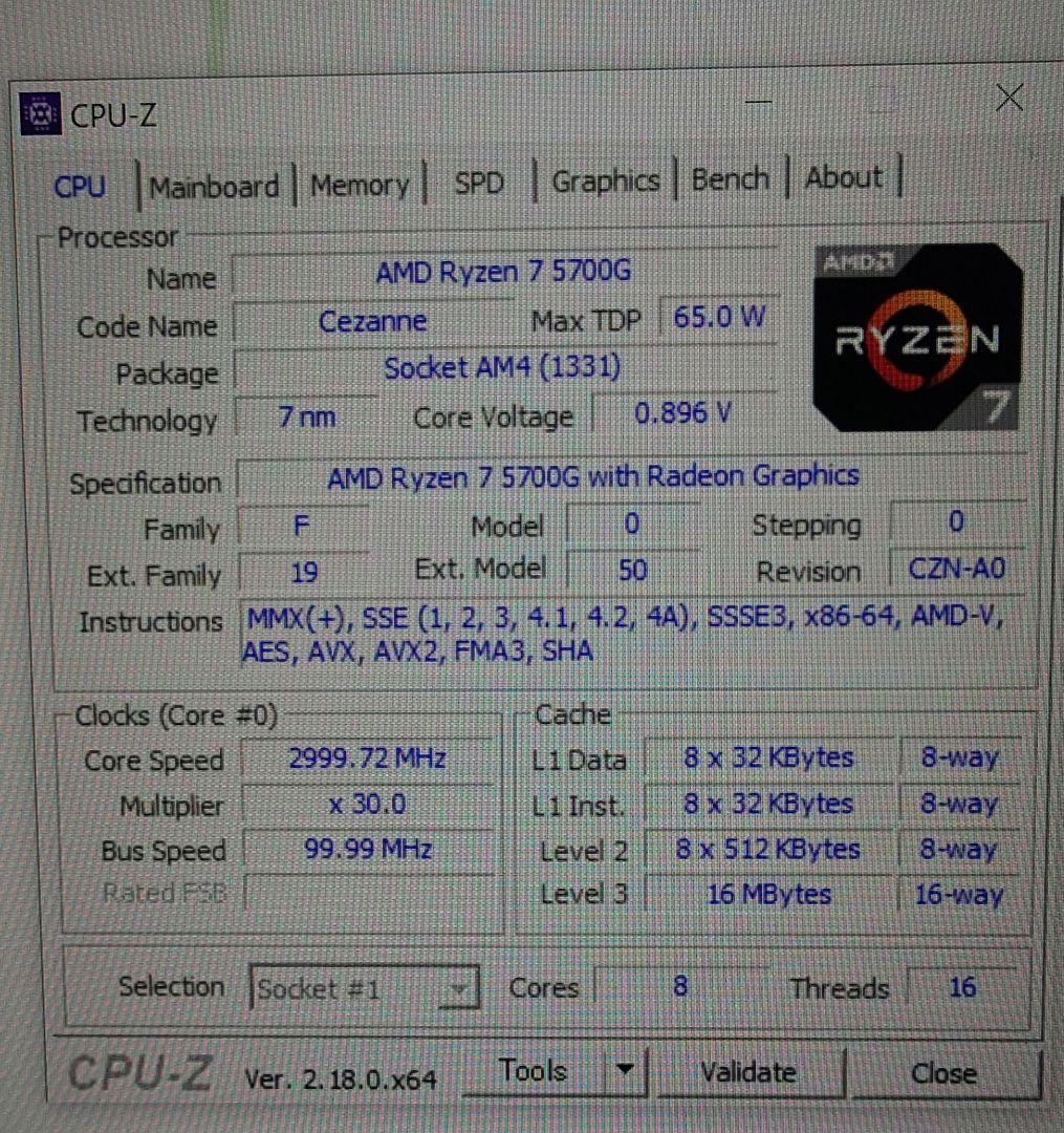 CPU AMD Ryzen 7 5700G CPU AM4