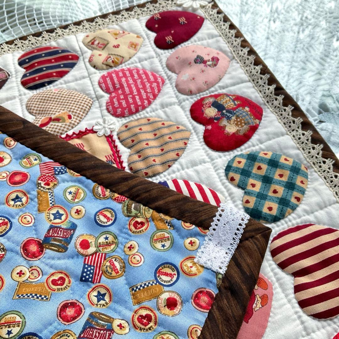 ★手作りパッチワーク♪可愛いスーちゃん＆ハートいっぱいキルト♪カントリー系★