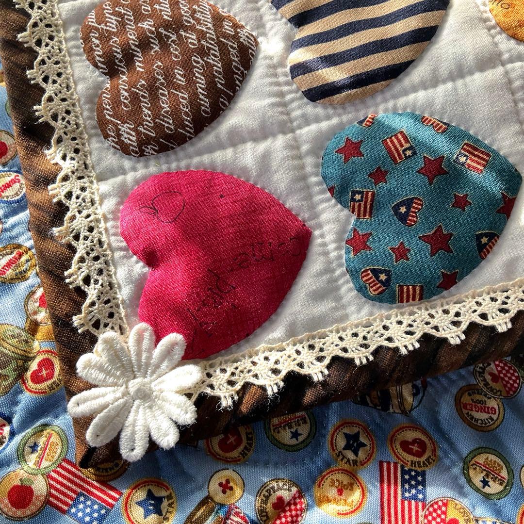 ★手作りパッチワーク♪可愛いスーちゃん＆ハートいっぱいキルト♪カントリー系★