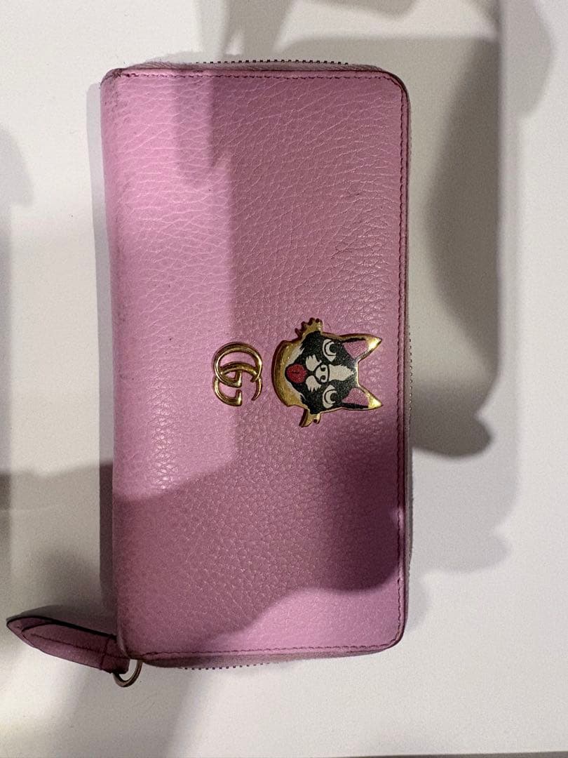 GUCCI ピンクレザーボスコ 長財布