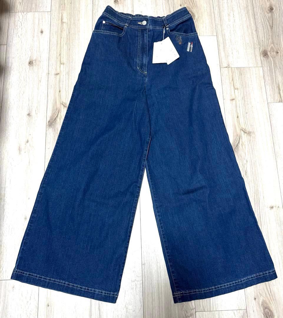 ♡新品同様♡2024年♡エムズグレイシー♡刺繍デニムガウチョパンツ38♡
