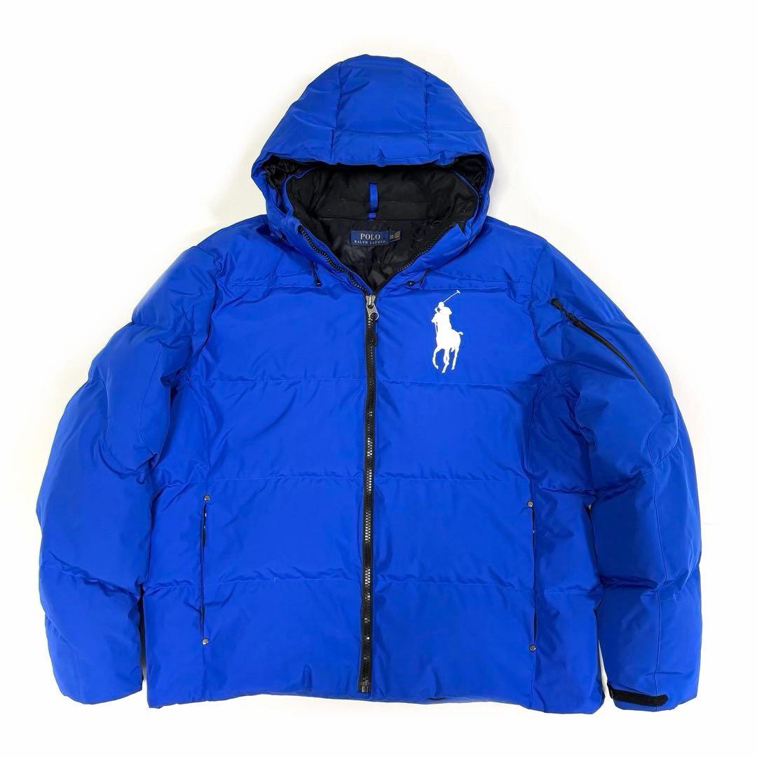 ポロラルフローレン ダウンジャケット ビッグポニー フード 近年 ブルー XXL