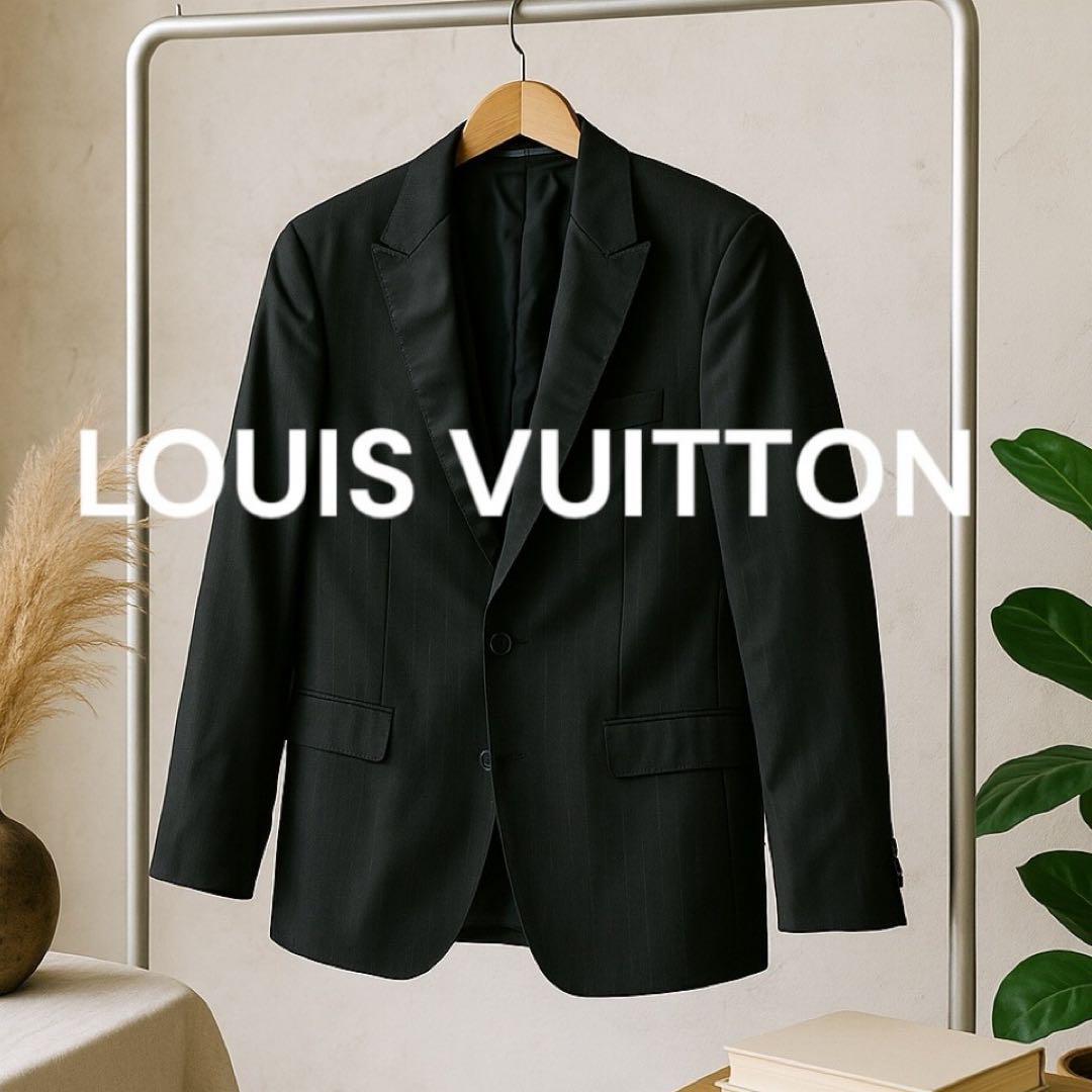 ヴィトン　ダミエ　テーラードジャケット 54 RM101F シルク　裏地総柄