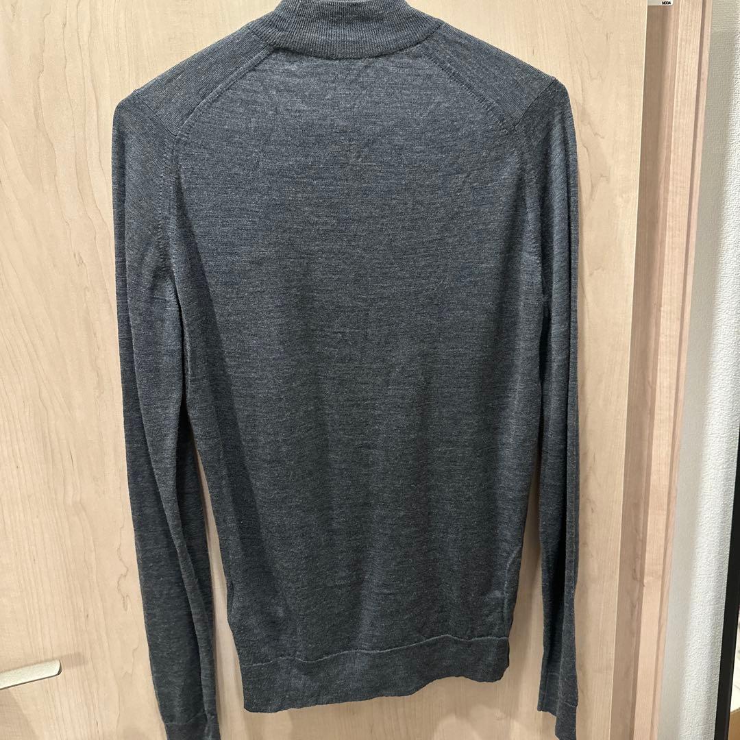 john smedley チャコールグレー モックネック ニット　size S