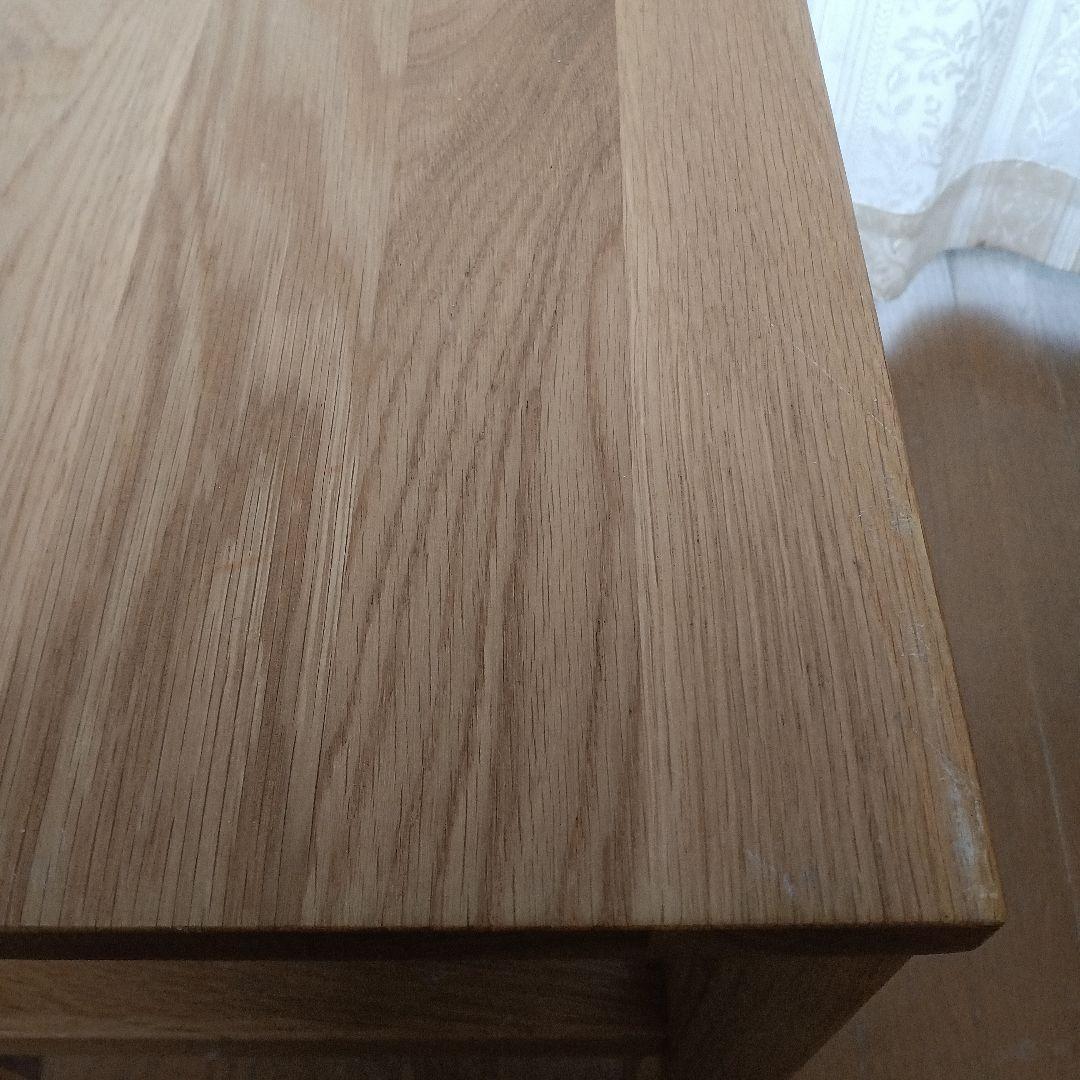 無印良品　無垢材サイドテーブルベンチ・板座・オーク材