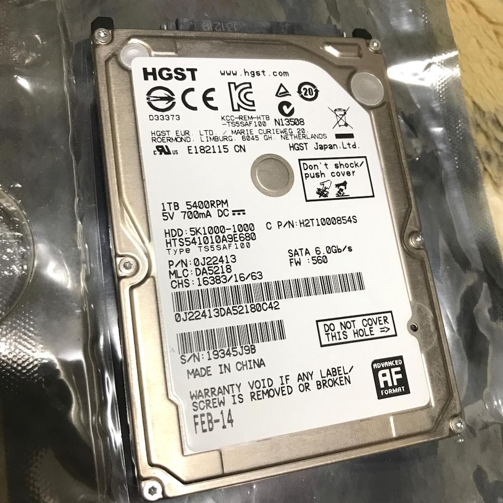 1位＆15位★HGST 1TB＆Seagate 500GB 2.5インチ HDD