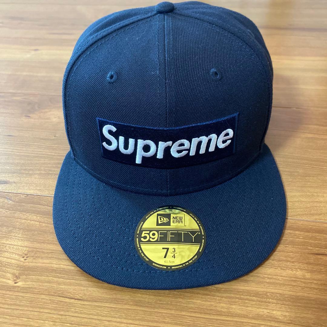 Supreme ニューエラ ヤンキース ネイビー キャップ 7 3/4