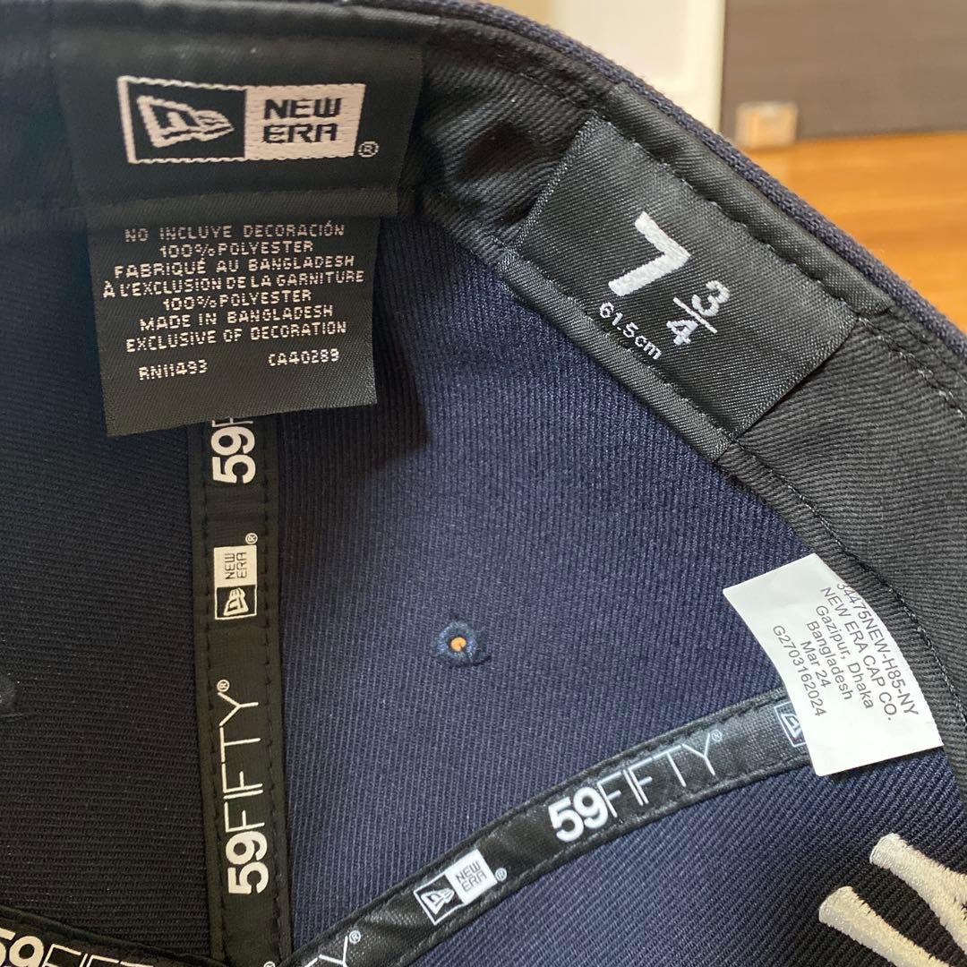 Supreme ニューエラ ヤンキース ネイビー キャップ 7 3/4