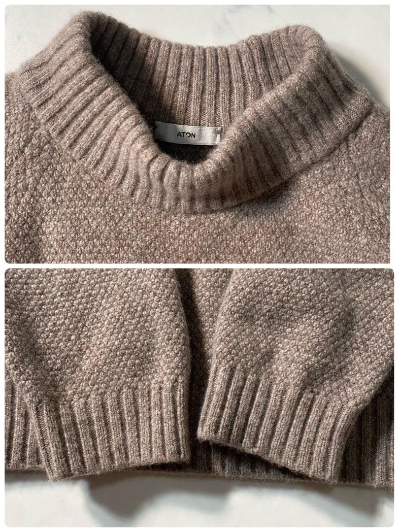 美品】エイトン　セーターWOOL KANOKO MOCKNECK SWEATER