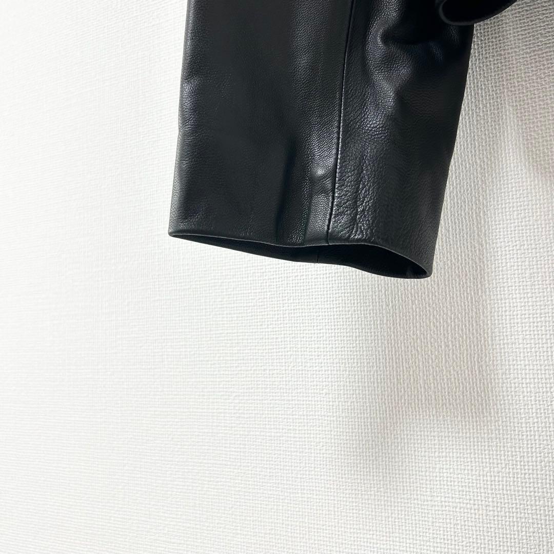 23区 シープレザーノーカラー　ジャケット　ブラック　40