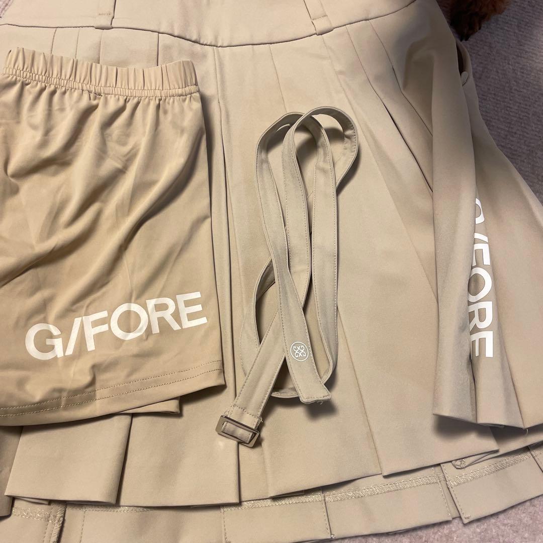 ゴルフウェア ベージュ トップス スカート セット