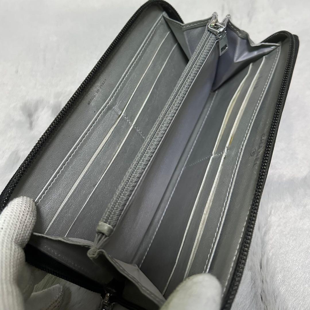 CHANEL シャネル　長財布　ラウンドファスナー　カメリア　ラムスキン