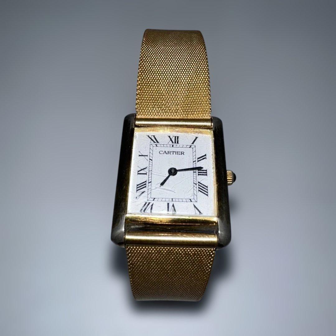 ②Cartier ゴールドメッシュバンド 時計