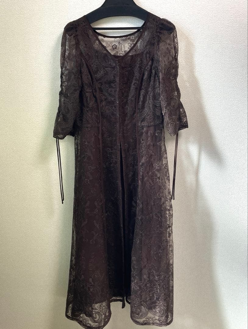 Dorry Doll エンブロイダリーレイヤードドレス ブラウン S