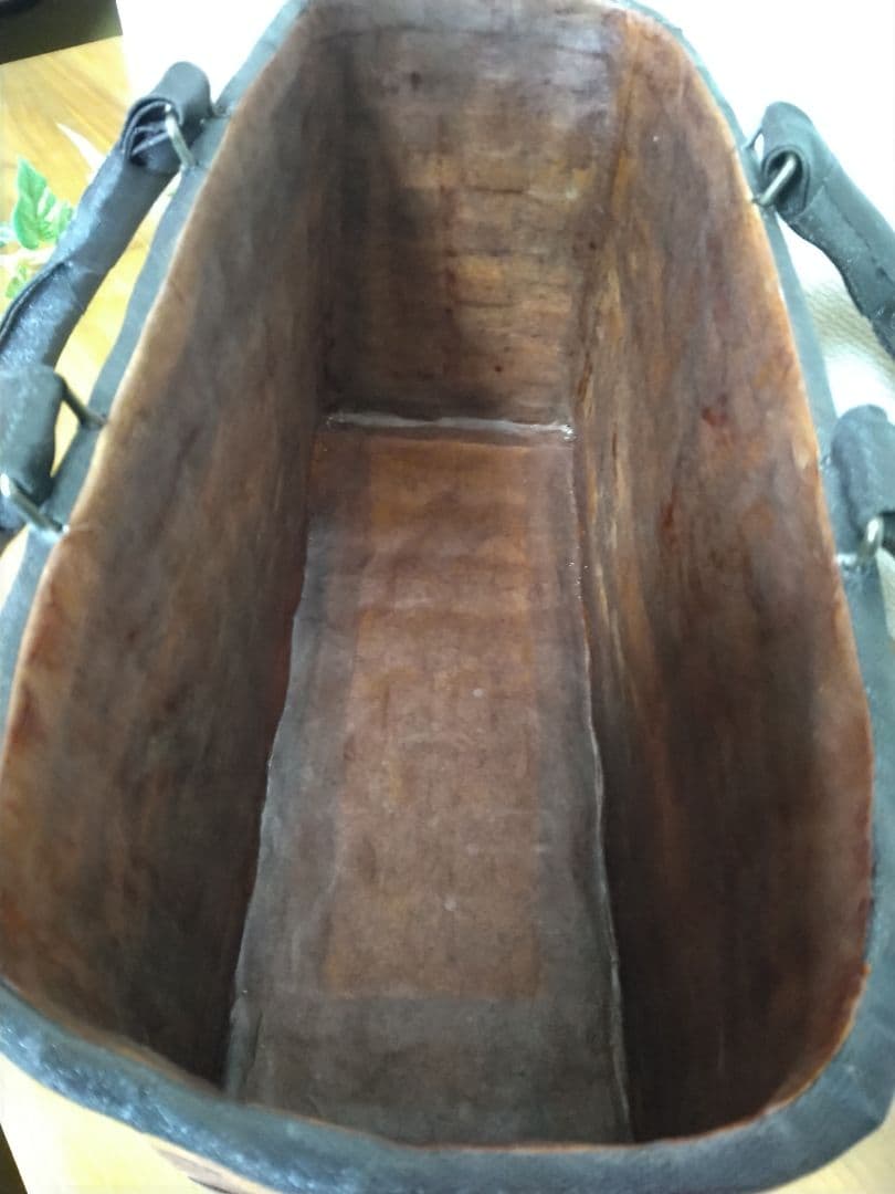 一閑張り和紙柿渋染めかごバッグ