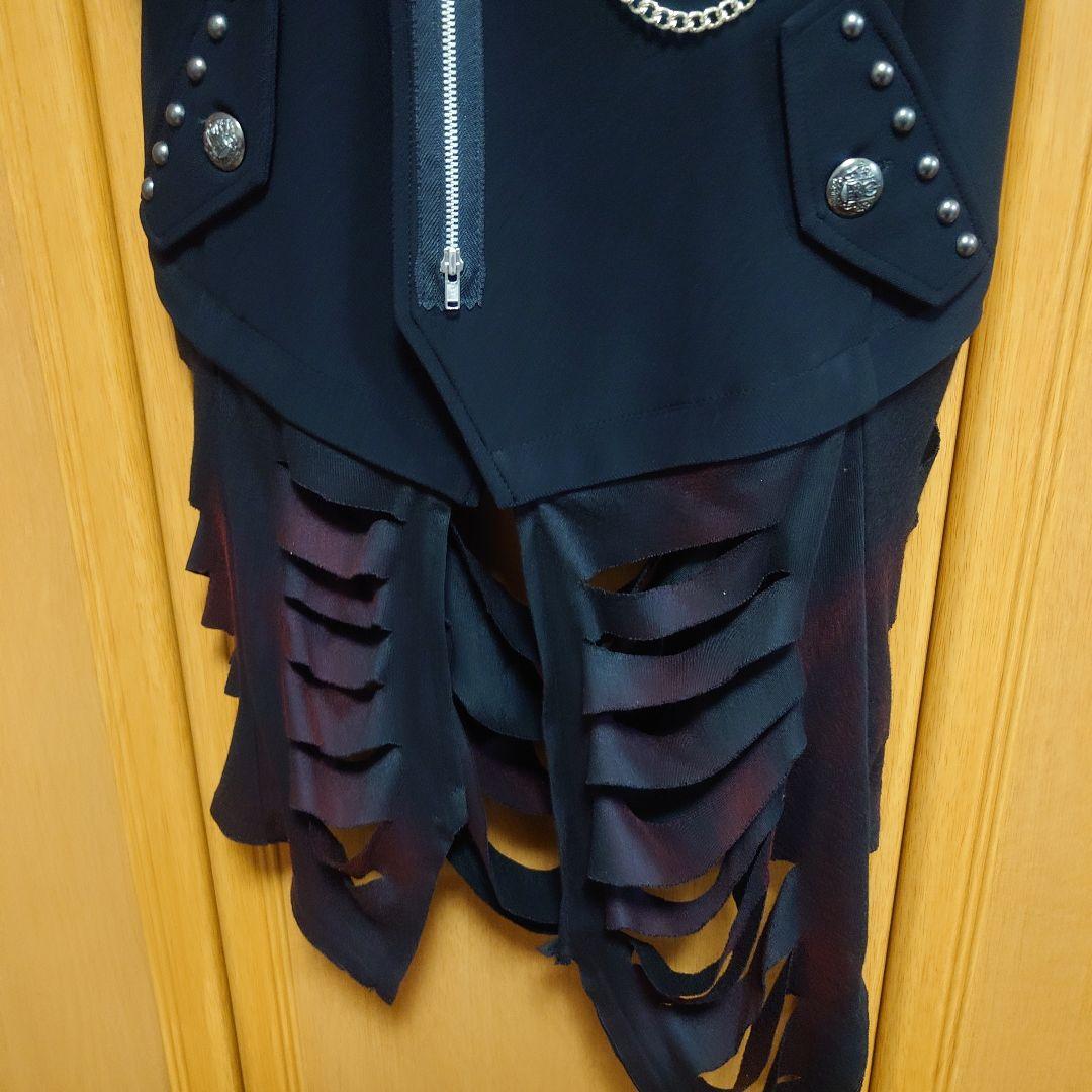 SEXPOT スタッズチェーン付きブラック　ダメージジャケット