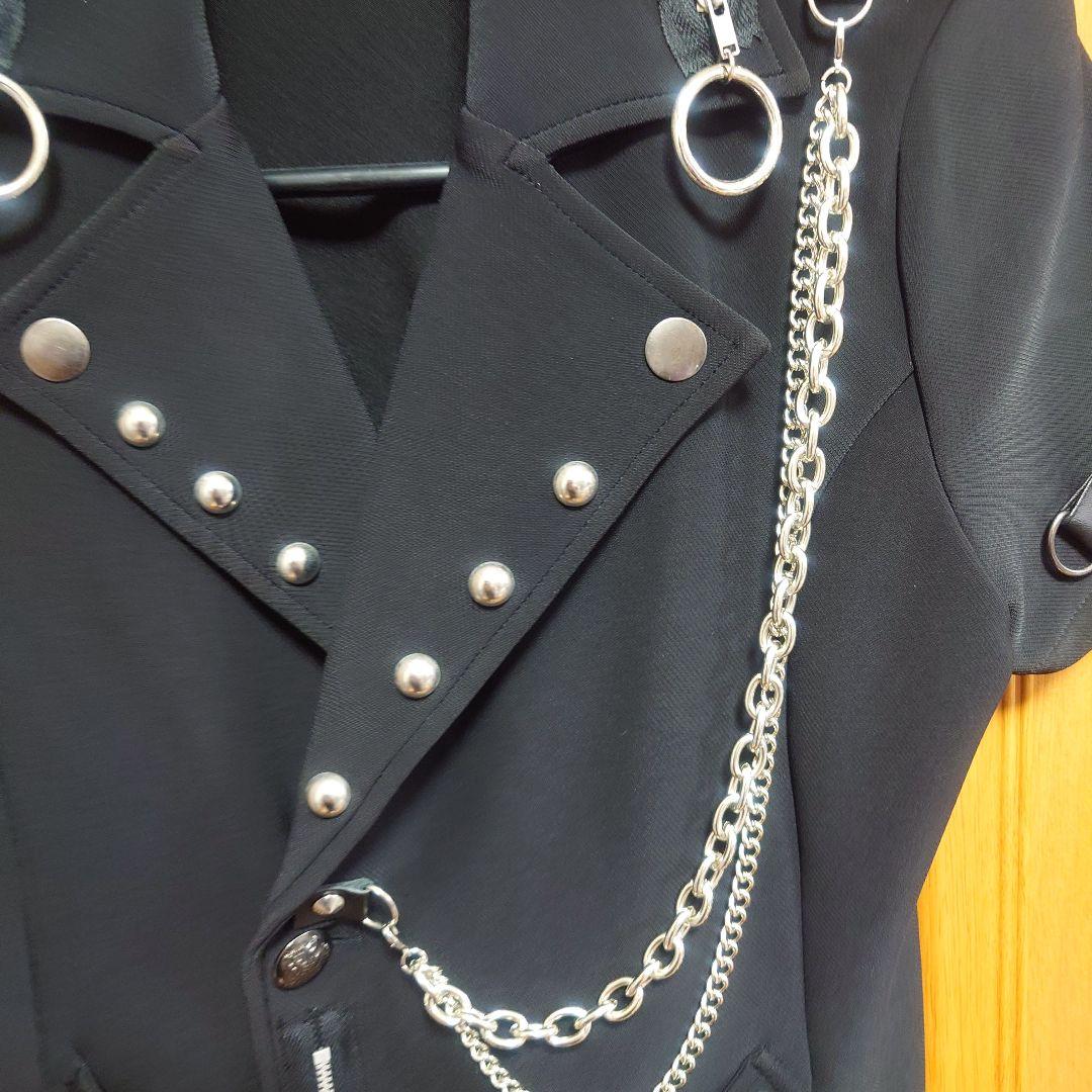 SEXPOT スタッズチェーン付きブラック　ダメージジャケット